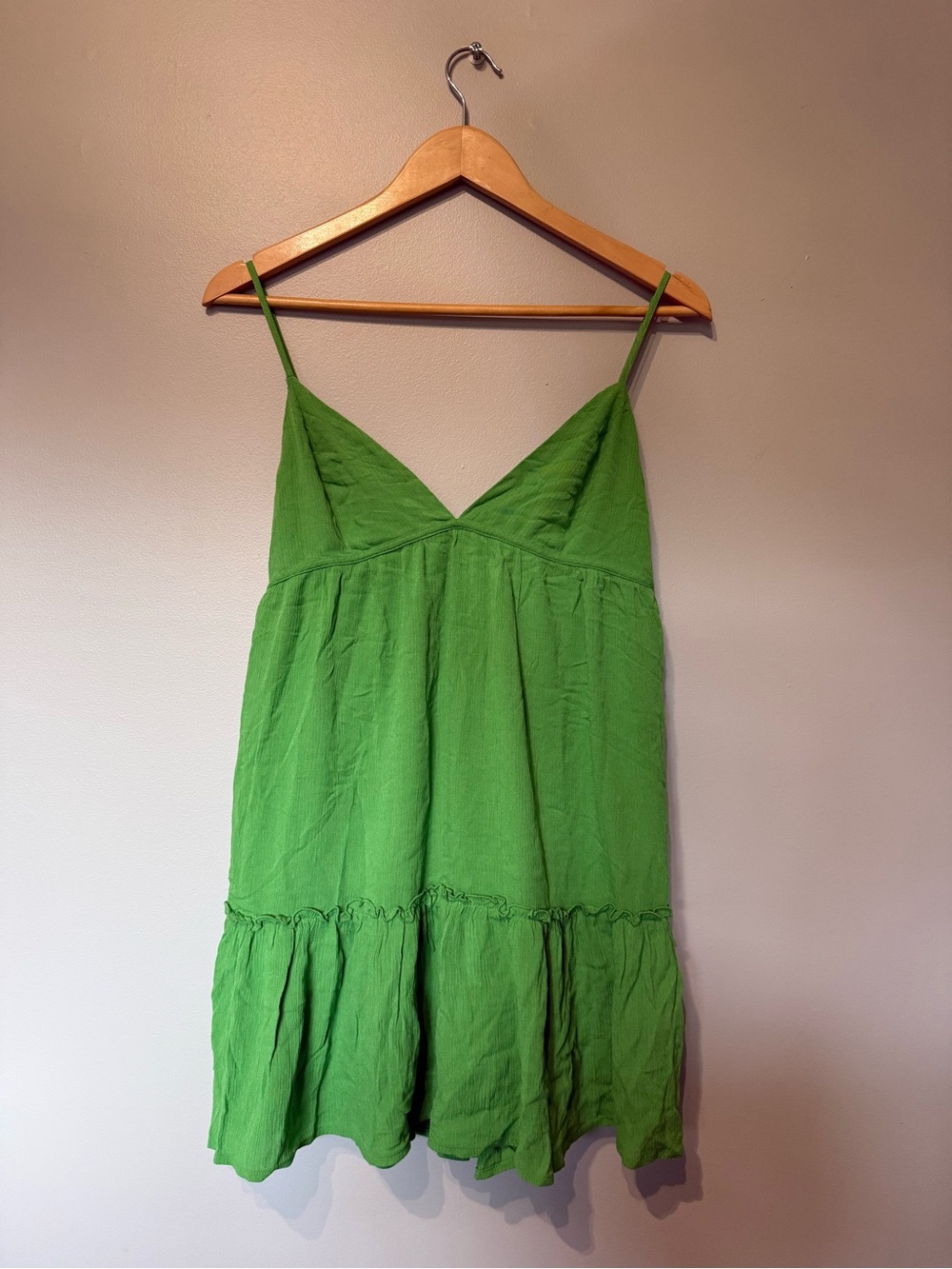 Garage Bright Green Spaghetti-Strap Mini Dress